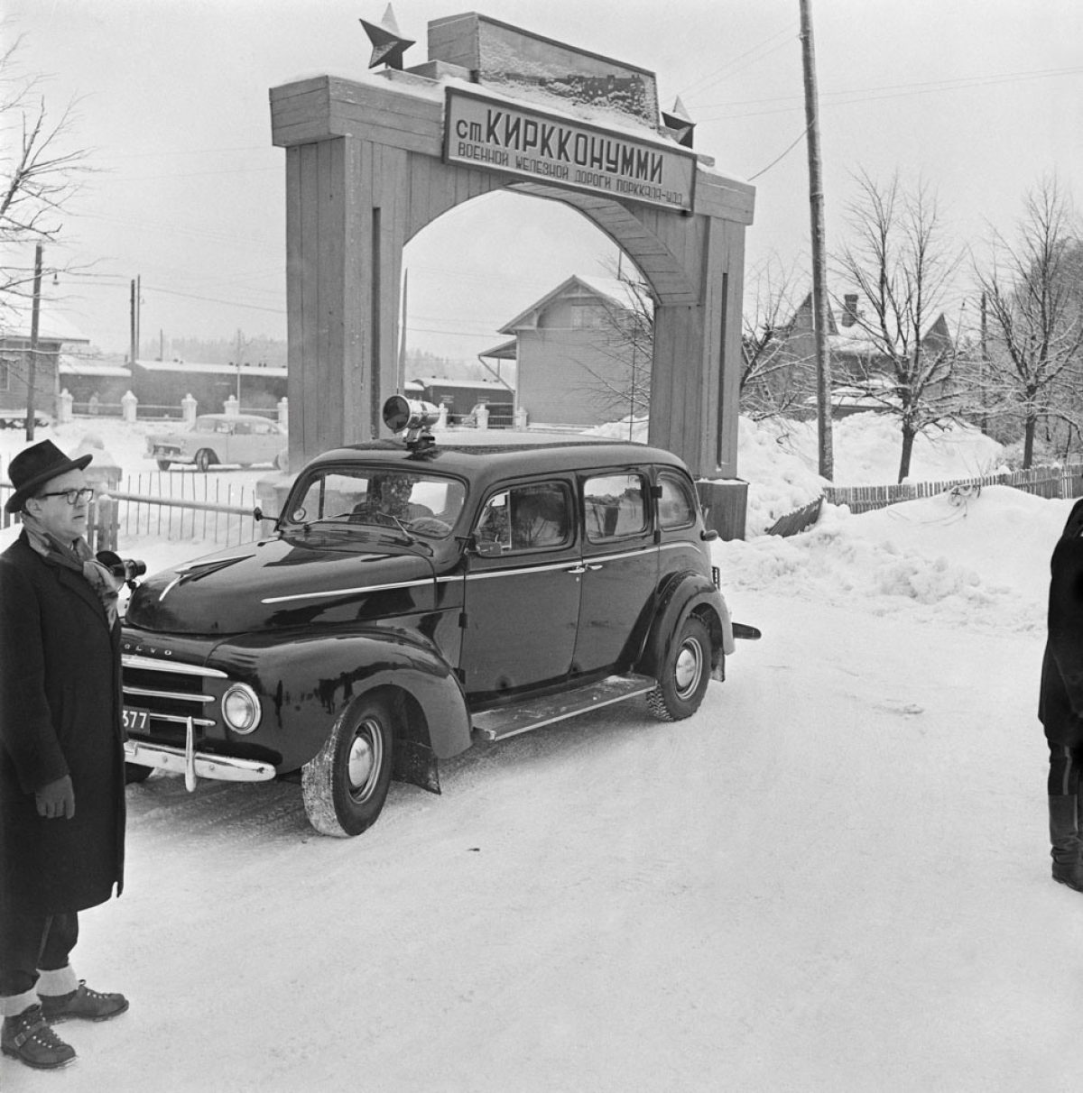 Kyrkslätt järnvägsstation 27.1.1956. Bild: Bror Brandt / Västra Nyland / Journalistiska bildarkivet JOKA / Museiverket