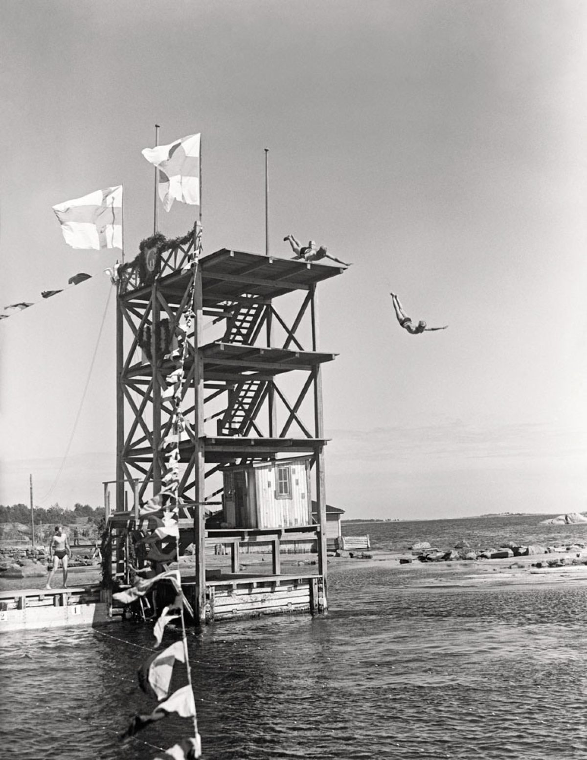 Hangö simsällskapet fyller 40 år 14.8.1950. Bild: Bror Brandt / Västra Nyland / Journalistiska bildarkivet JOKA / Museiverket